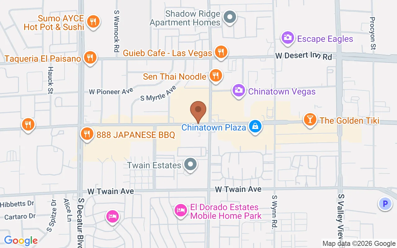 Map to the Vegas Flooring Outlet showroom on Spring Mountain Rd