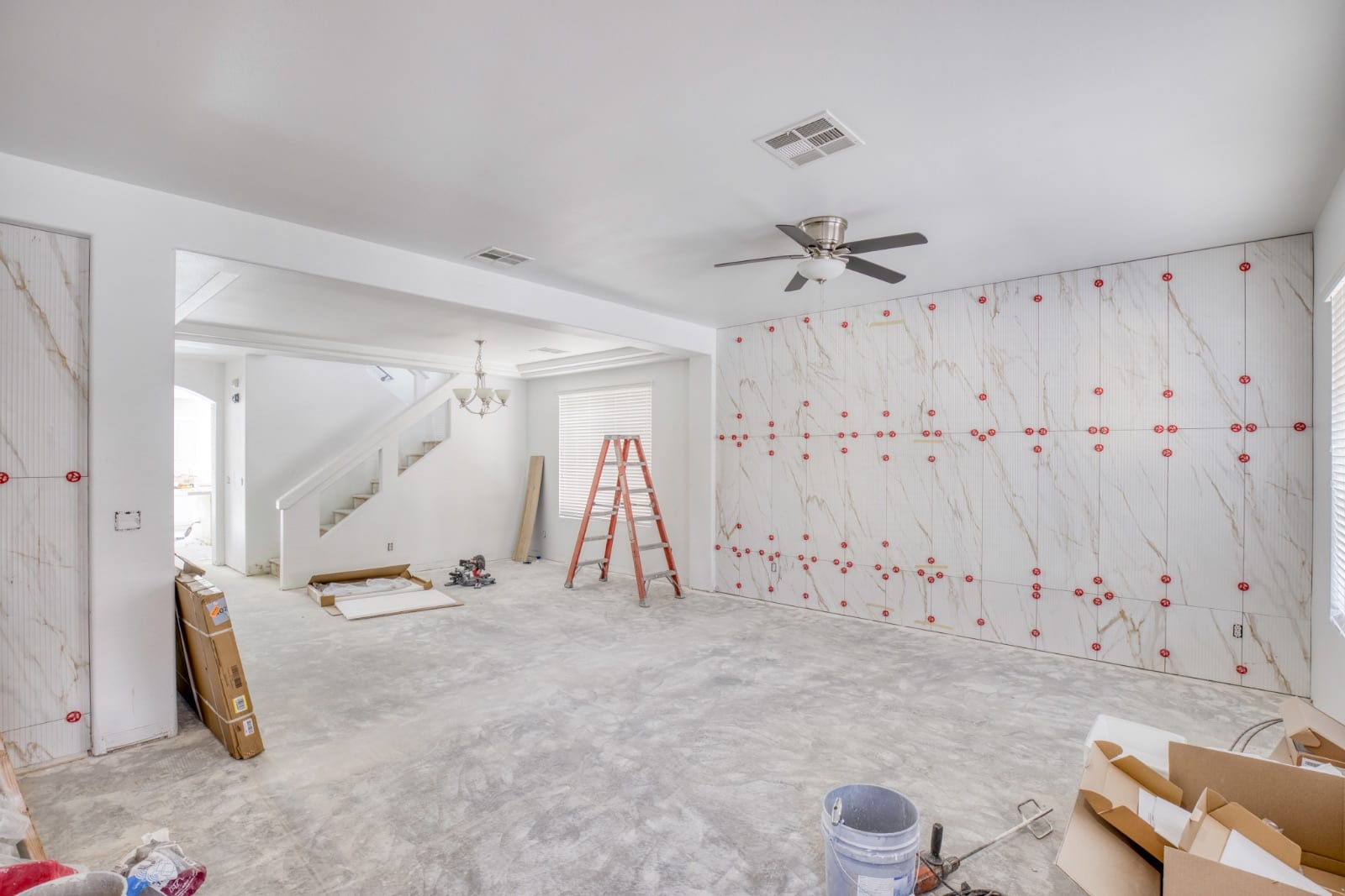Living room before new flooring installation